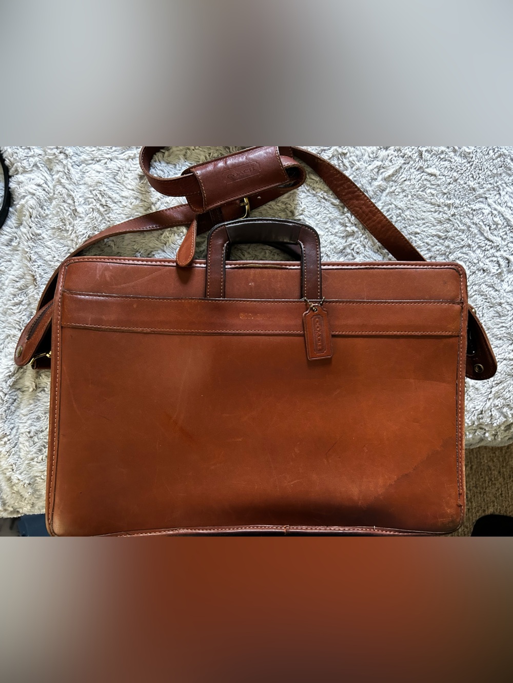 Vintage Coach Senator Briefcase Business Bag – Style 5351 | British Tan | USA